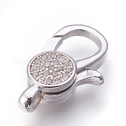 Латунные микро проложить кубического циркония когтя омара застежками&nbsp;KK-O106-28P