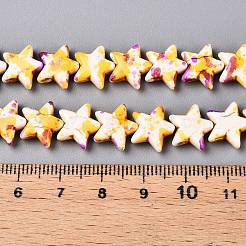 С напылением окрашенные синтетические бирюзовые бусинки&nbsp;UNKW-T001-11