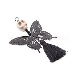 5 шт. подвеска в виде бабочки из нержавеющей стали 304 с черепом&nbsp;PALLOY-JF04160