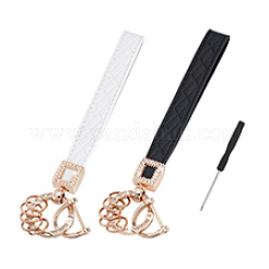 2 комплект 2-х цветных брелоков из сплава с искусственной кожей&nbsp;KEYC-PH0002-14B