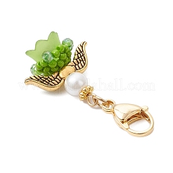 Подвесные украшения в виде цветочного ангела из стекла и акрила&nbsp;HJEW-MZ00242-04