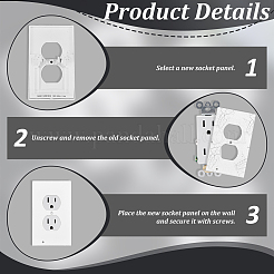 8 комплект накладок на розетки из АБС-пластика&nbsp;DIY-WA0001-01