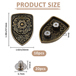 10 шт. декоративные заклепки из сплава&nbsp;BUTT-FH0001-028AB