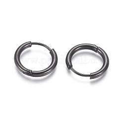 Серьги-кольца Huggie Hoop из нержавеющей стали 304&nbsp;LS-EJEW-F111B-17mm-B