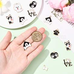 32 шт. 8 стиля подвески с отпечатками лап из сплава и эмали&nbsp;ENAM-SC0007-29