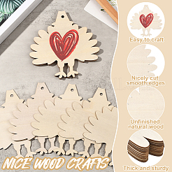 Тема дня благодарения незаконченные деревянные подвесные украшения&nbsp;HJEW-WH20003-47A