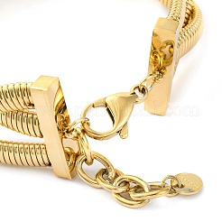 Браслет из нержавеющей стали 304 для женщин&nbsp;BJEW-U009-04G-02