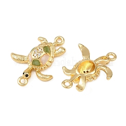 Подвески-черепахи из латуни с микропаве из прозрачного кубического циркония&nbsp;KK-B161-05G