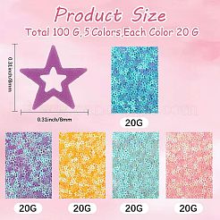 100 г двухцветных пластиковых пайеток&nbsp;PVC-CP0001-02A