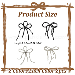 4 шт. жемчужные бусины-бантики из АБС-пластика для обуви&nbsp;PALLOY-HY00043