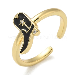 Открытые манжеты из латуни с микро-паве и кубическим цирконием для женщин&nbsp;KK-K392-59G-05