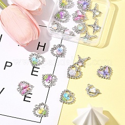 20 шт. 8 стиля стеклянных подвесок из платинового сплава&nbsp;FIND-FS0003-78