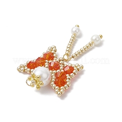 Подвески-бабочки из стеклянного бисера&nbsp;PALLOY-MZ00649-02