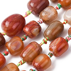 Натуральный красный агат бисер нитей&nbsp;G-P605-H01-01