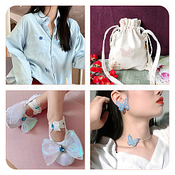 24 шт. 12 стиля 3D роза органза кружево вышивка и бабочка украшения аксессуары&nbsp;DIY-BT0001-48