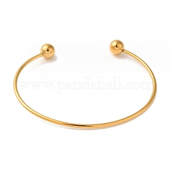 Ионное покрытие (ip) 304 нержавеющая сталь открытые манжеты крутящий момент браслеты для женщин&nbsp;BJEW-Z071-01G