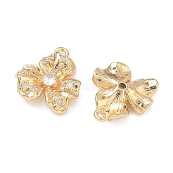 Латунные микропаве прозрачные подвески с фианитом&nbsp;KK-T080-19B-G