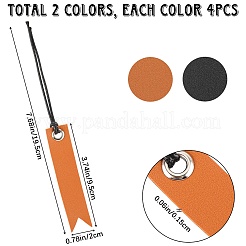 8шт 2 цвета кожаные закладки&nbsp;AJEW-CP0007-57