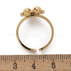 Кольца-манжеты из нержавеющей стали 304 с открытыми концами в форме клевера для женщин&nbsp;RJEW-A052-05G