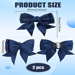 2 шт. съемный бант из атласной ленты для украшения обуви&nbsp;AJEW-LP0001-35