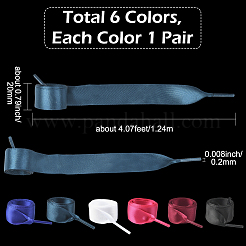 6 пара двухцветных шнурков из полиэстера&nbsp;AJEW-SP0003-92B