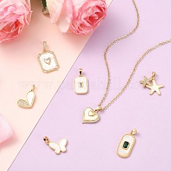 7 шт. 7 стиля латунных подвесок-ракушек&nbsp;KK-CJ0003-96