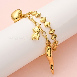 Многорядные браслеты-цепочки с бантом из нержавеющей стали 304&nbsp;BJEW-G758-01G