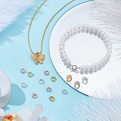 15 шт. 3 варианта дизайна 925 соединительных кольца из стерлингового серебра с фиксатором&nbsp;STER-PH0004-35