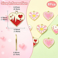 8шт 4 цвета сплава эмалевые подвески&nbsp;ENAM-YW0004-31
