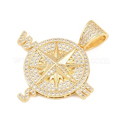 Латунные микропаве прозрачные подвески с фианитом&nbsp;KK-C170-18G