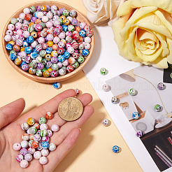 500 шт. акриловые бусины с волнистым принтом цвета ab&nbsp;SACR-SP0001-10