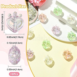 10шт УФ-покрытие прозрачные радужные переливающиеся акриловые бусины&nbsp;OACR-YW0003-59