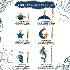 30шт 6 стиля подвески из сплава с эмалью&nbsp;ENAM-YW0005-55