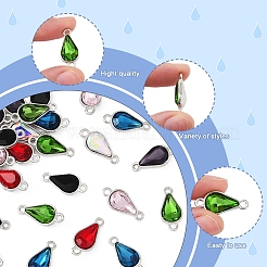 28 шт. 7-цветные литые стеклянные звенья/соединители&nbsp;GLAA-FS0001-94