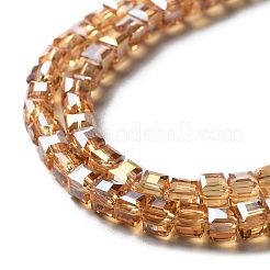 Гальванические стеклянные бусины&nbsp;X-EGLA-J028-4x4mm-AB18