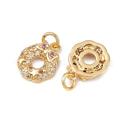 Рождественские латунные микропаве подвески из фианита&nbsp;LS-KK-L255-18G-03