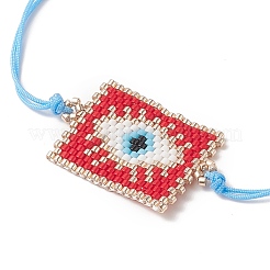 Браслеты ручной работы из японских семян прямоугольные плетеные бусины&nbsp;BJEW-MZ00022-03