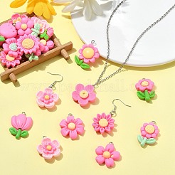 100шт 20 стиля непрозрачные подвески из смолы&nbsp;RESI-CJ0004-44