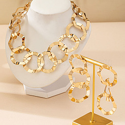 Комплекты из цепочки из сплава с звеньями и сережек-гвоздиков.&nbsp;FS-WGED5D3-01