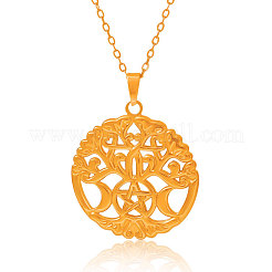 Женские ожерелья с подвеской в виде тройной луны из нержавеющей стали 304&nbsp;MU4206-2