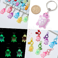 5 шт. 5-х цветный ПВХ пластик и смола подвеска в виде черепахи украшение&nbsp;HJEW-SP0001-20