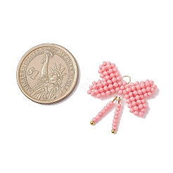 Подвески-бантики из стеклянных бус&nbsp;PALLOY-MZ01055-02