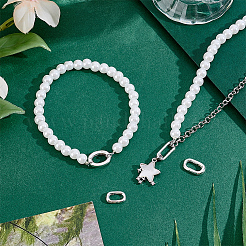 4 шт. 4 стиля 925 кольца с пружинным затвором из стерлингового серебра&nbsp;FIND-NB0006-68