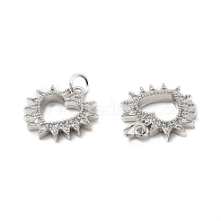 Латунные микропаве прозрачные подвески с фианитом&nbsp;KK-E068-VB189