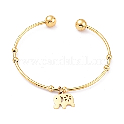 201 браслет-манжета из нержавеющей стали&nbsp;BJEW-M284-20G-1