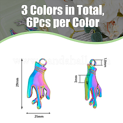 18 шт. 3-цветное ионное покрытие (IP) из нержавеющей стали 304 подвески&nbsp;STAS-DC0014-06