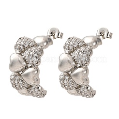 Серьги-гвоздики из циркония&nbsp;EJEW-D322-07P-02