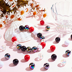 100шт 5 стильные прозрачные и непрозрачные акриловые бусины&nbsp;MACR-AR0001-16