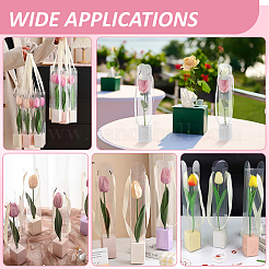 5 шт. прозрачных пластиковых упаковочных коробок для цветов с бумажными лотками и ручками-лентами&nbsp;CON-WH0107-69B