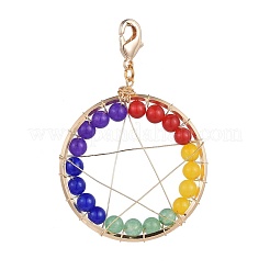 Природные малайзия нефрита большие пентаграммы подвески&nbsp;HJEW-JM00360